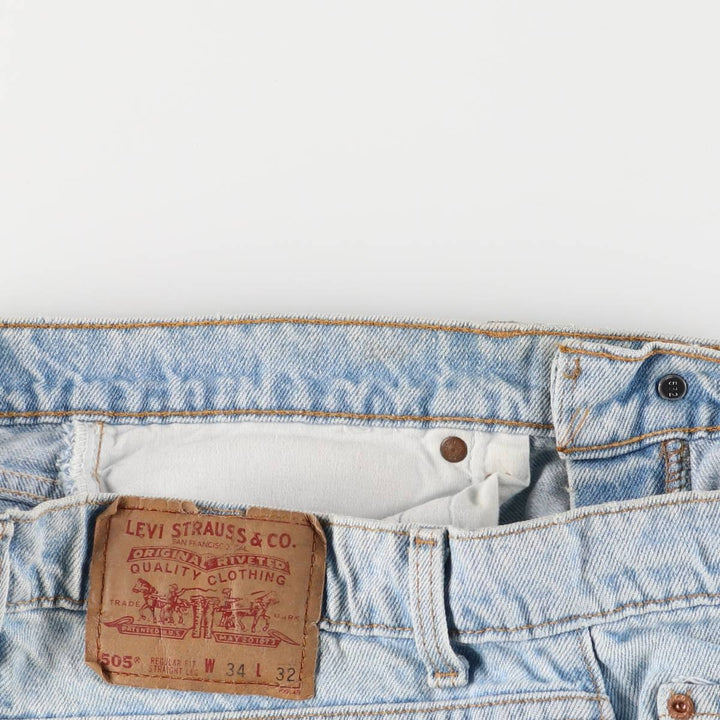 90'S Levi's 505 REGULAR FIT STRAIGHT LEG Tapered Denim Pants Made in USA Men's W33 Vintage cotton blue type Vintage Second Hand