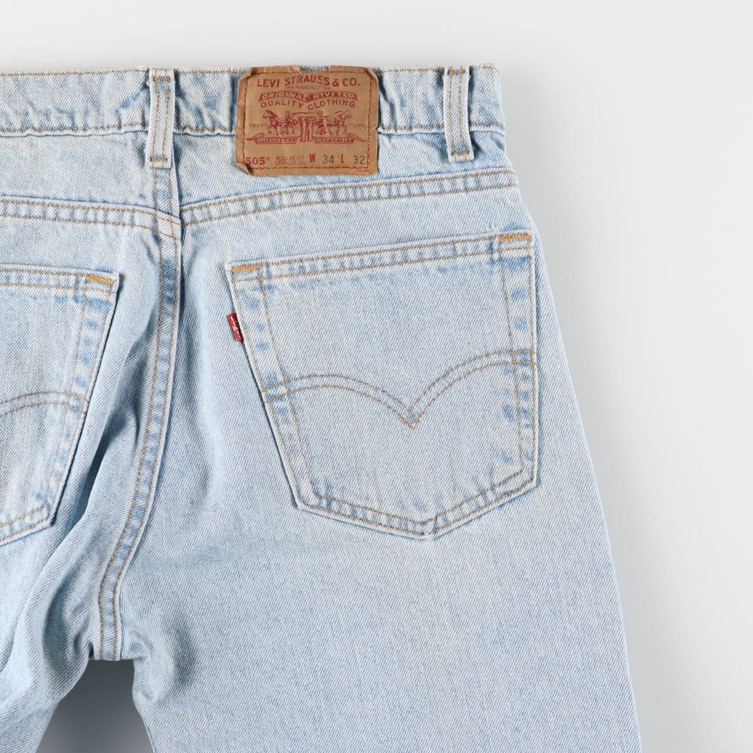90'S Levi's 505 REGULAR FIT STRAIGHT LEG Tapered Denim Pants Made in USA Men's W33 Vintage cotton blue type Vintage Second Hand