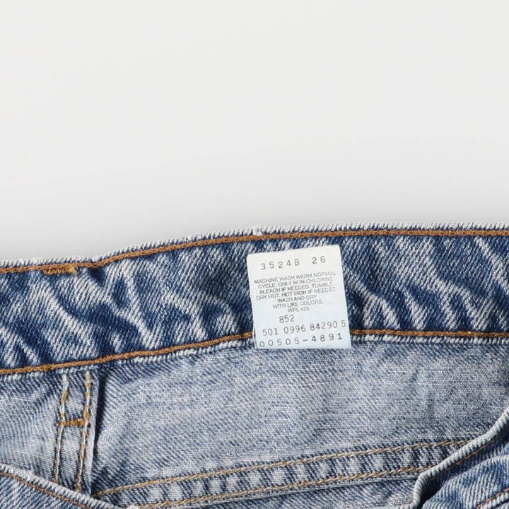 90'S Levi's 505 STRAIGHT LEG REGULAR FIT Tapered Denim Pants Made in USA Men's W33 Vintage cotton blue type Vintage Second Hand