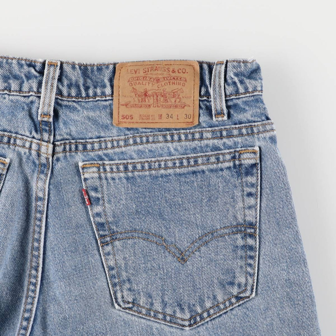 90'S Levi's 505 STRAIGHT LEG REGULAR FIT Tapered Denim Pants Made in USA Men's W33 Vintage cotton blue type Vintage Second Hand