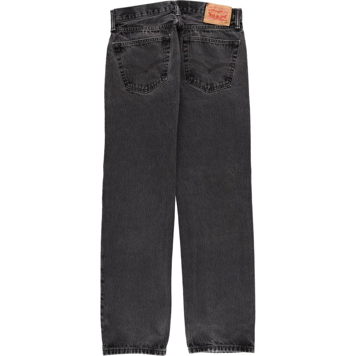 Levi's 505 Black Denim Tapered Denim Pants for Men, W33 equivalent cotton black type Vintage Second Hand