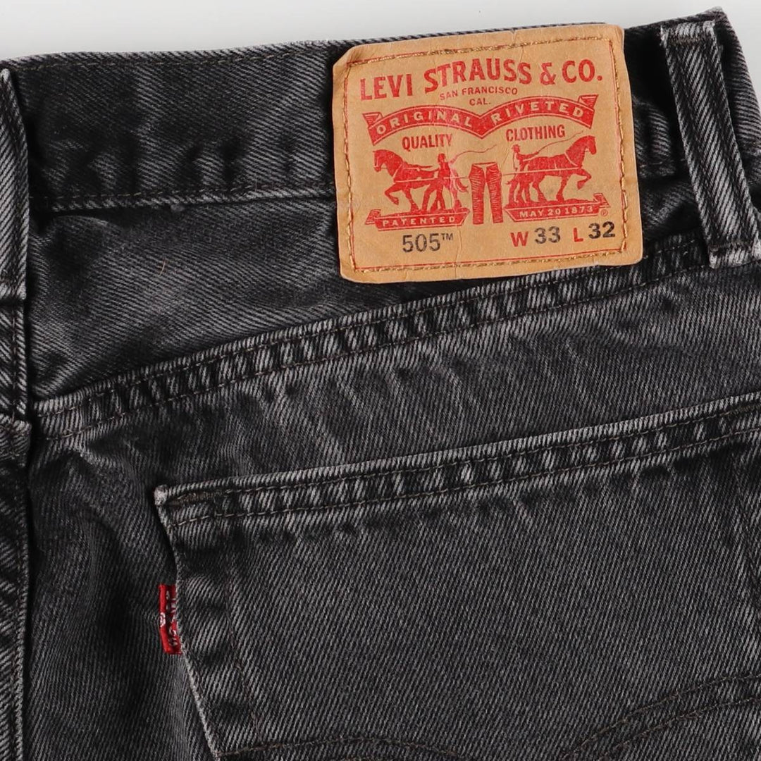 Levi's 505 Black Denim Tapered Denim Pants for Men, W33 equivalent cotton black type Vintage Second Hand