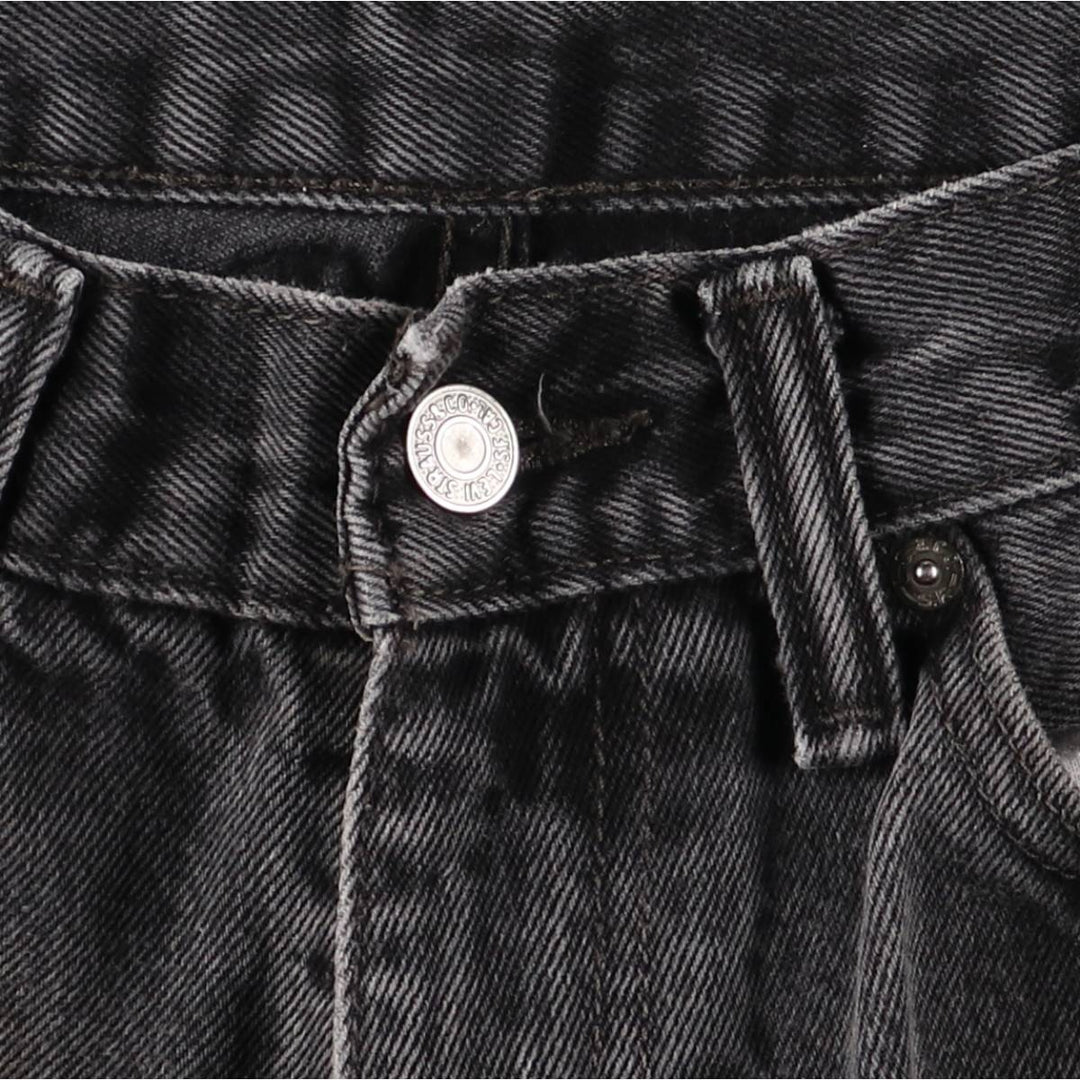 Levi's 505 Black Denim Tapered Denim Pants for Men, W33 equivalent cotton black type Vintage Second Hand