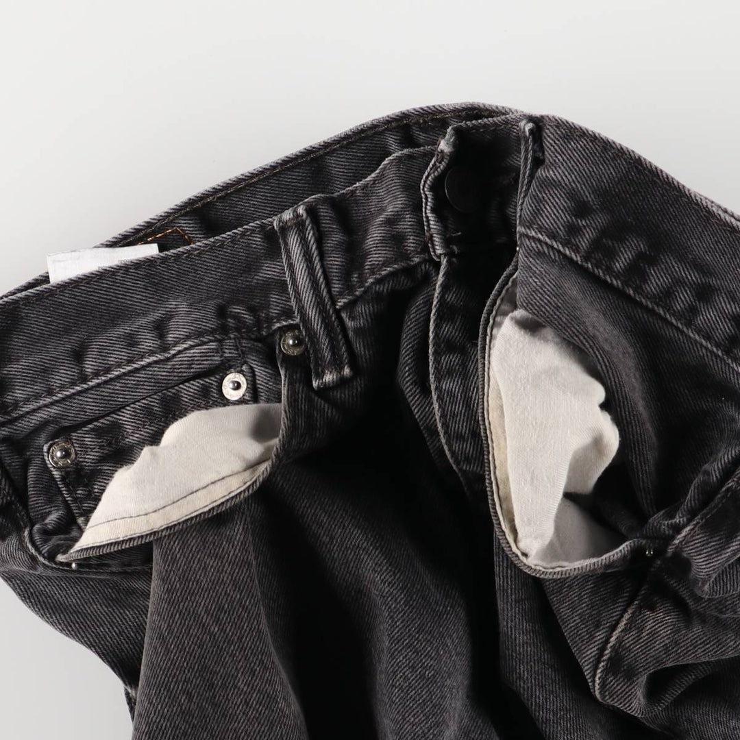 Levi's 505 Black Denim Tapered Denim Pants for Men, W33 equivalent cotton black type Vintage Second Hand