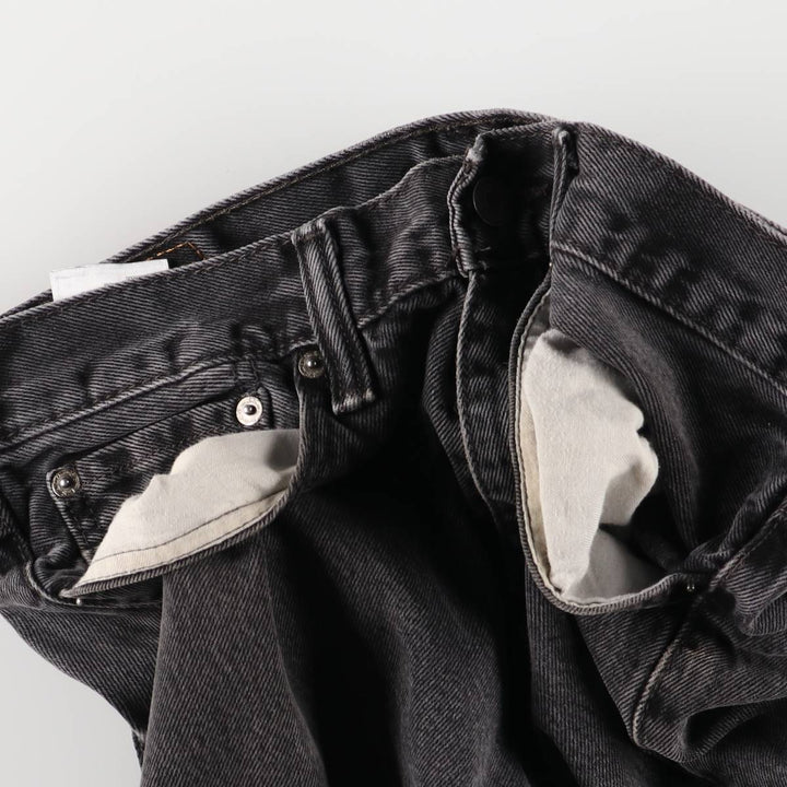 Levi's 505 Black Denim Tapered Denim Pants for Men, W33 equivalent cotton black type Vintage Second Hand