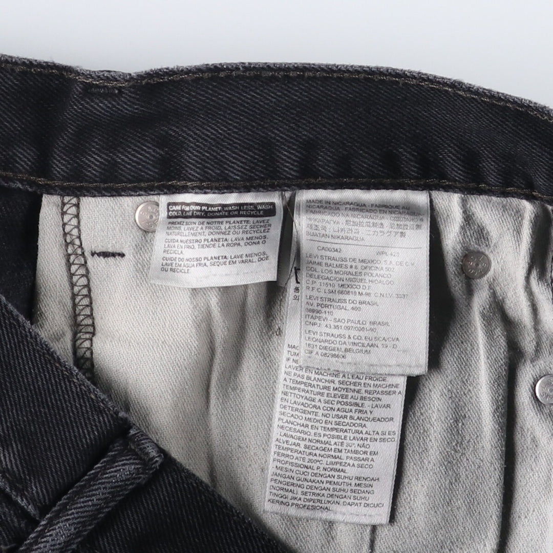 Levi's 505 Black Denim Tapered Denim Pants for Men, W34 equivalent cotton black type Vintage Second Hand