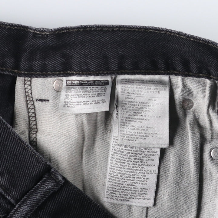 Levi's 505 Black Denim Tapered Denim Pants for Men, W34 equivalent cotton black type Vintage Second Hand