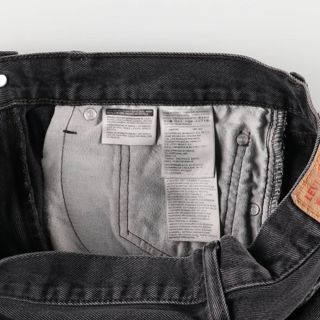 Levi's 505 Black Denim Tapered Denim Pants for Men, W35 equivalent cotton black type Vintage Second Hand