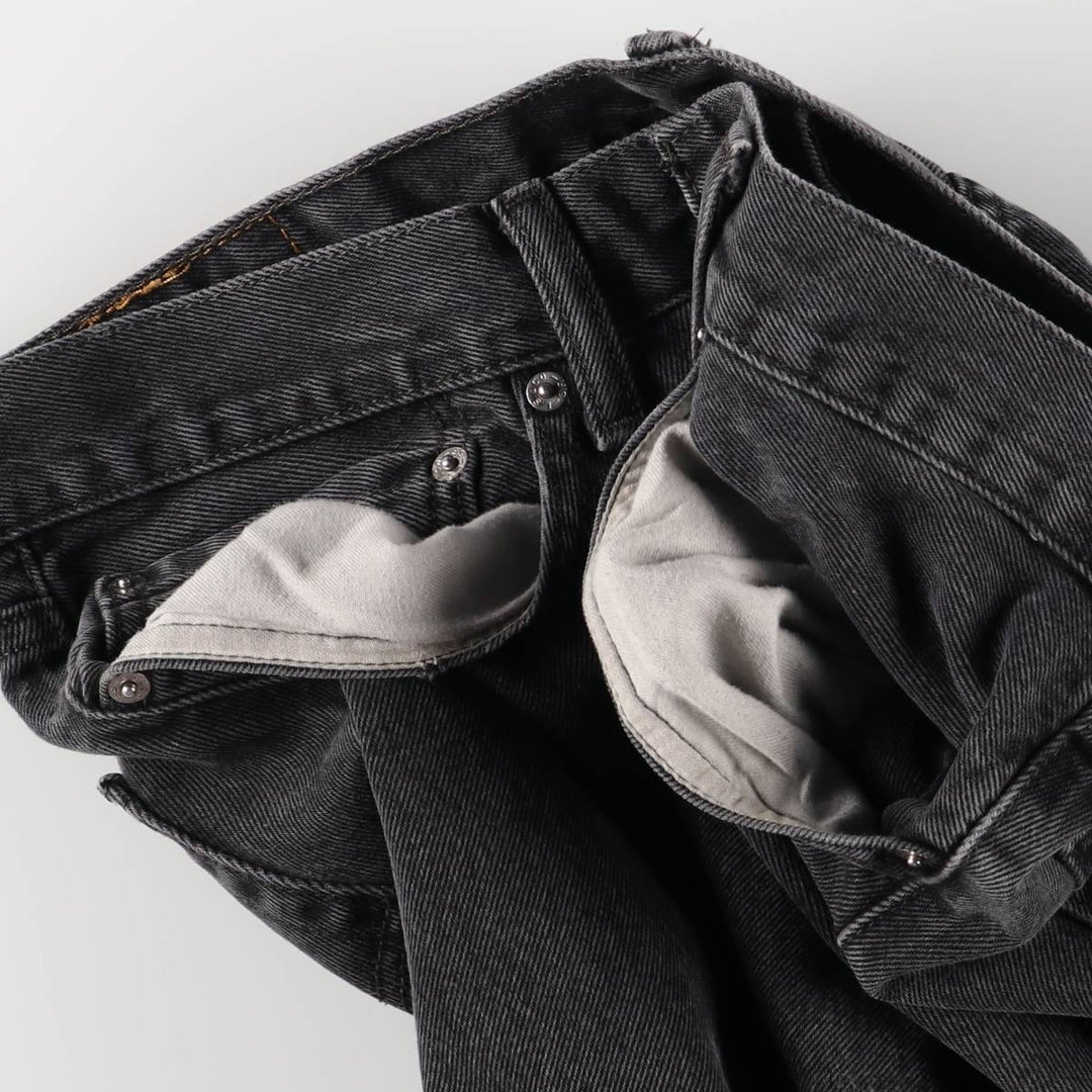 Levi's 505 Black Denim Tapered Denim Pants for Men, W35 equivalent cotton black type Vintage Second Hand
