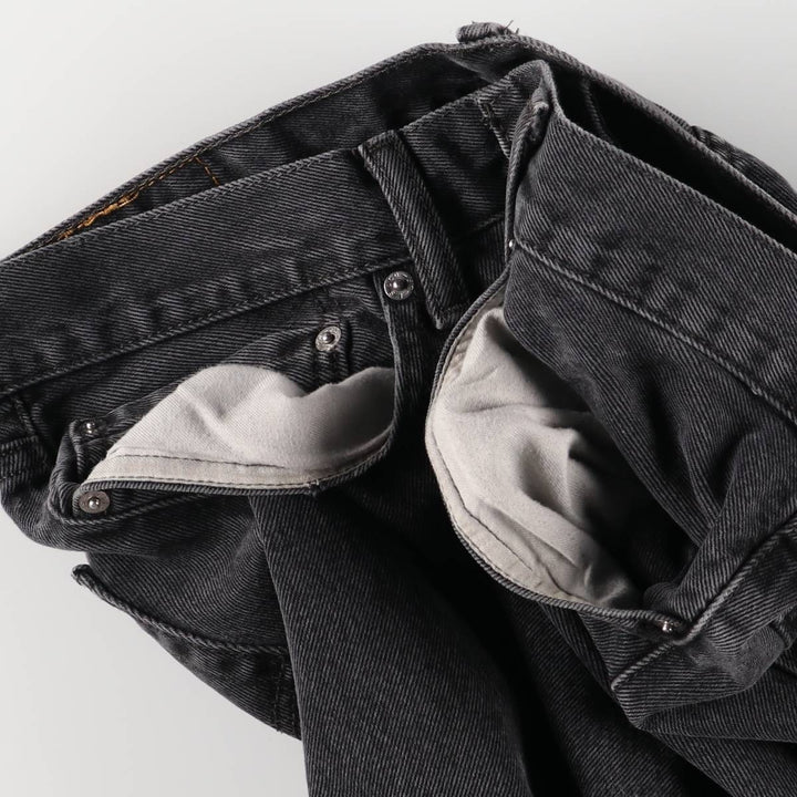 Levi's 505 Black Denim Tapered Denim Pants for Men, W35 equivalent cotton black type Vintage Second Hand