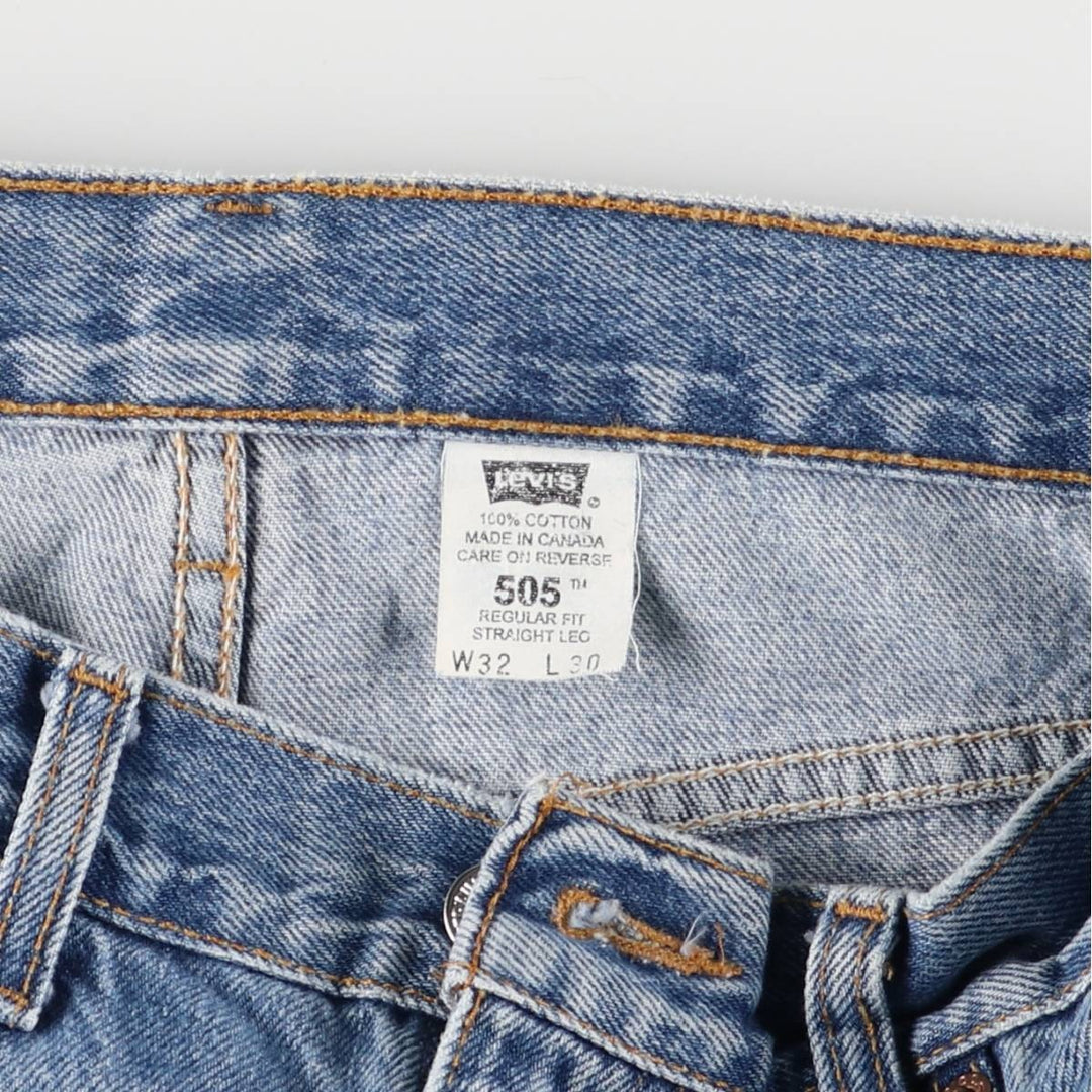 2000'S Levi's 505 Regular Fit Straight Leg Tapered Denim Pants, Made in Canada, Men's Size W32 cotton blue type Vintage Second Hand