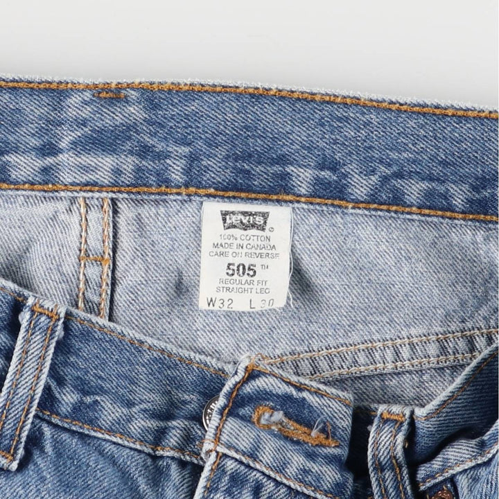 2000'S Levi's 505 Regular Fit Straight Leg Tapered Denim Pants, Made in Canada, Men's Size W32 cotton blue type Vintage Second Hand