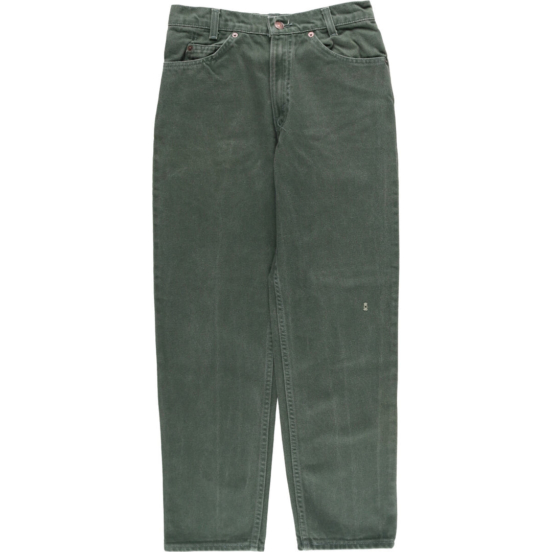 90'S Levi's 550 Relaxed Fit Tapered Leg Denim Pants with Orange Tab, Made in USA, Vintage cotton green type Vintage Second Hand