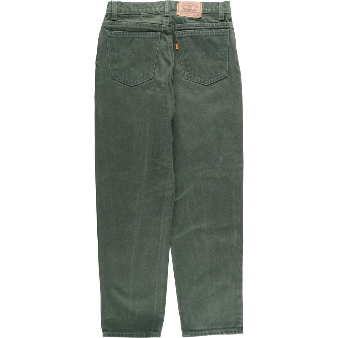 90'S Levi's 550 Relaxed Fit Tapered Leg Denim Pants with Orange Tab, Made in USA, Vintage cotton green type Vintage Second Hand