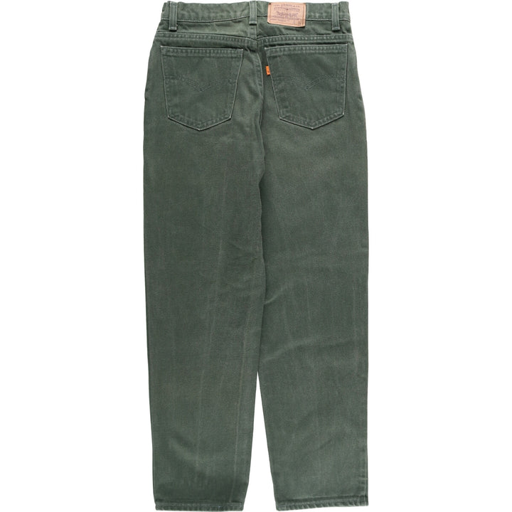 90'S Levi's 550 Relaxed Fit Tapered Leg Denim Pants with Orange Tab, Made in USA, Vintage cotton green type Vintage Second Hand