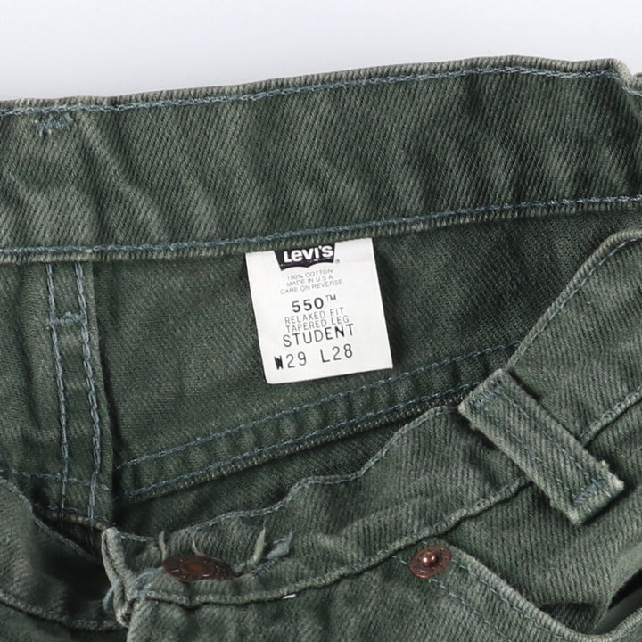 90'S Levi's 550 Relaxed Fit Tapered Leg Denim Pants with Orange Tab, Made in USA, Vintage cotton green type Vintage Second Hand
