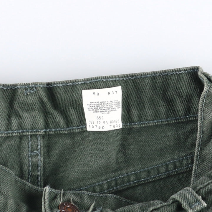 90'S Levi's 550 Relaxed Fit Tapered Leg Denim Pants with Orange Tab, Made in USA, Vintage cotton green type Vintage Second Hand