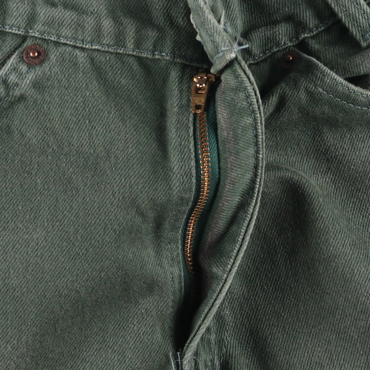 90'S Levi's 550 Relaxed Fit Tapered Leg Denim Pants with Orange Tab, Made in USA, Vintage cotton green type Vintage Second Hand