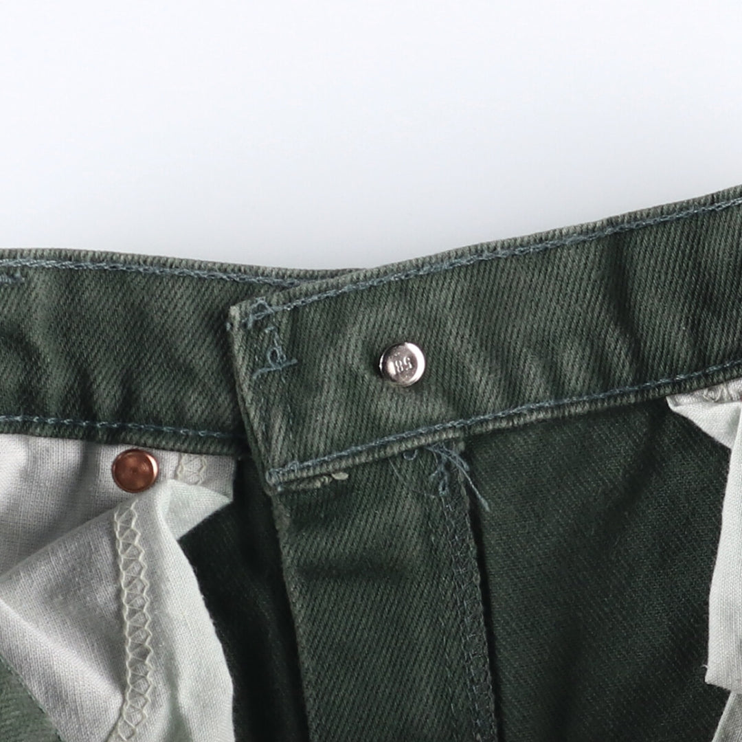 90'S Levi's 550 Relaxed Fit Tapered Leg Denim Pants with Orange Tab, Made in USA, Vintage cotton green type Vintage Second Hand