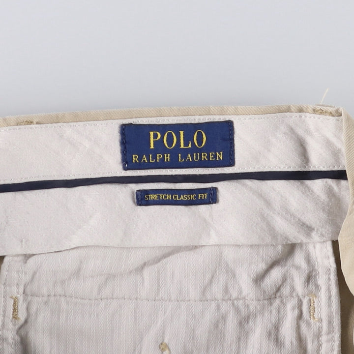 Ralph Lauren POLO RALPH LAUREN STRETCH CLASSIC FIT Chino Shorts, Men's, Size W30 cotton Beige type Vintage Second Hand