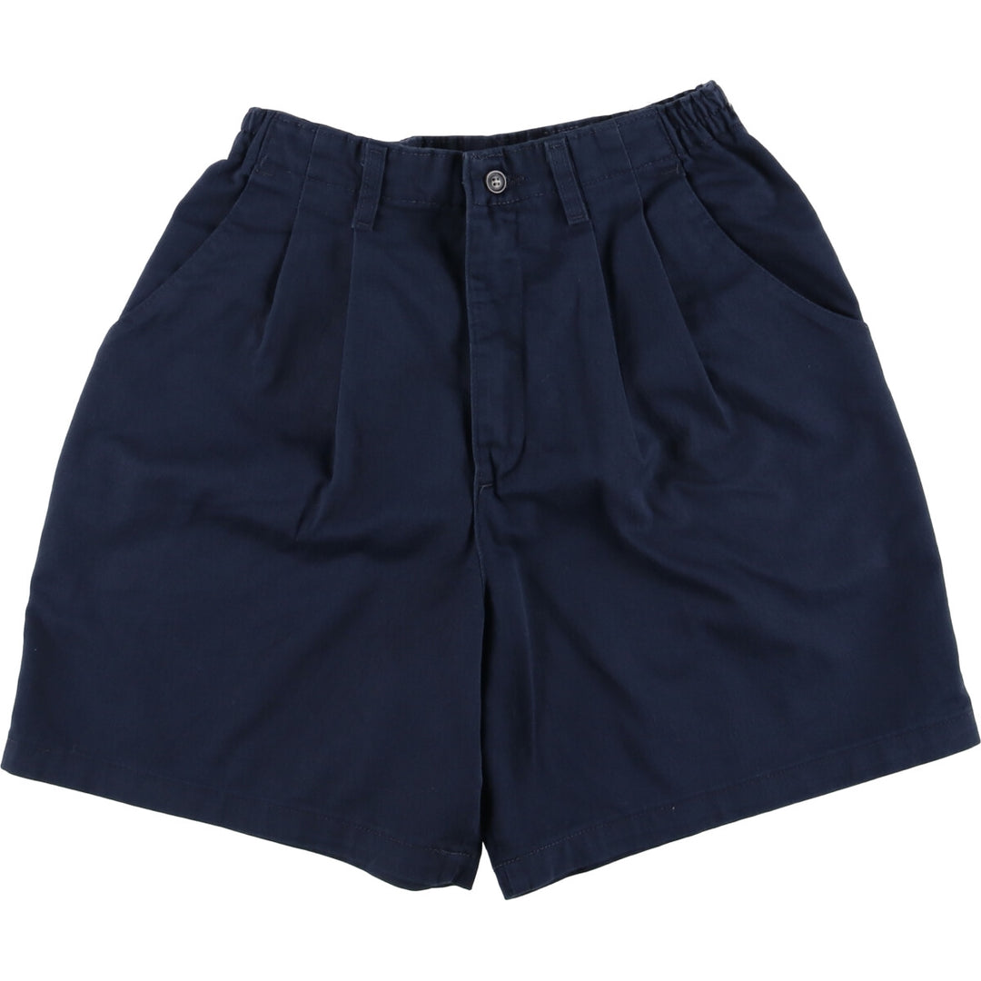Lee Two-pleat Chino Shorts, Women's Size L (W29) cotton navy blue type Vintage Second Hand