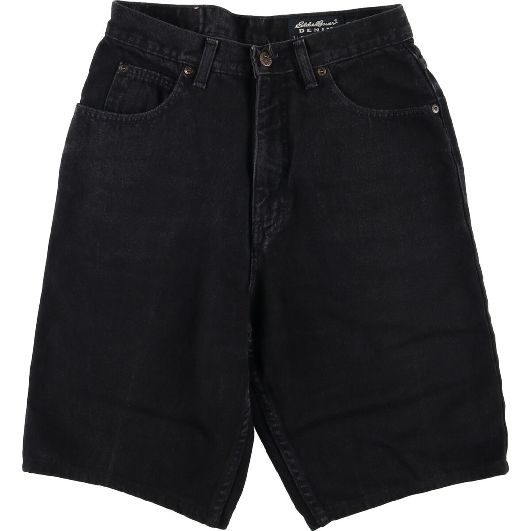 90'S Eddie Bauer Denim Classic Fit Black Denim Shorts, Made in USA, Women's Size L (W29) cotton black type Vintage Second Hand