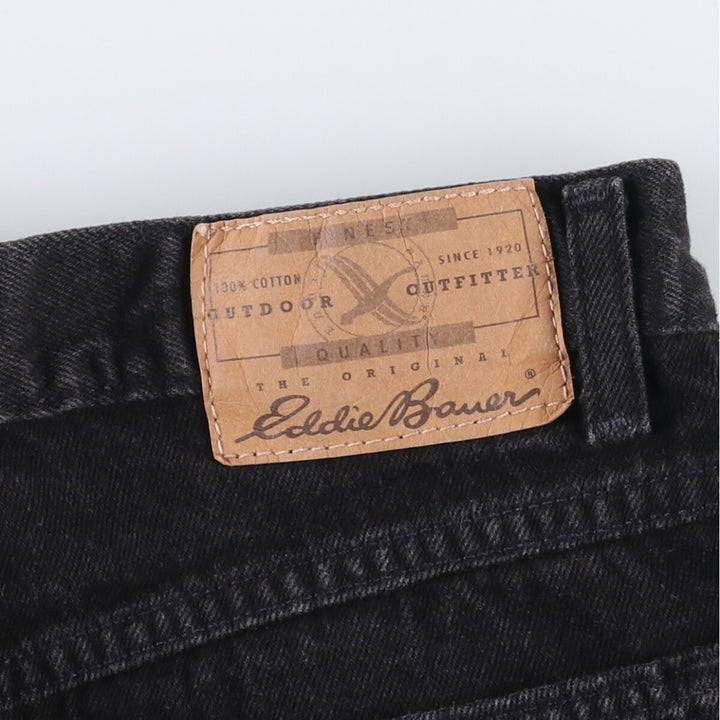 90'S Eddie Bauer Denim Classic Fit Black Denim Shorts, Made in USA, Women's Size L (W29) cotton black type Vintage Second Hand