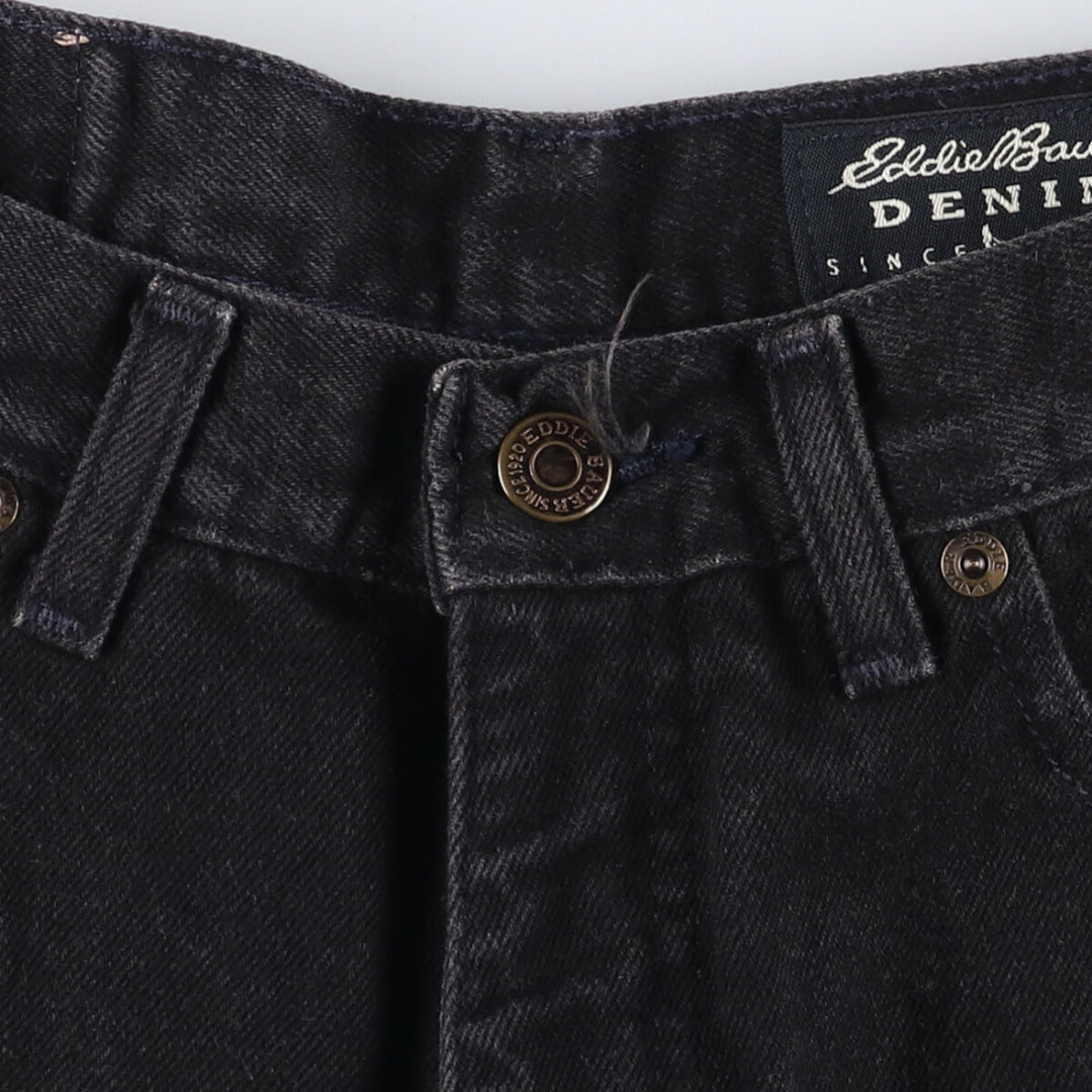 90'S Eddie Bauer Denim Classic Fit Black Denim Shorts, Made in USA, Women's Size L (W29) cotton black type Vintage Second Hand