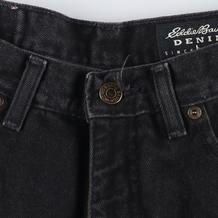 90'S Eddie Bauer Denim Classic Fit Black Denim Shorts, Made in USA, Women's Size L (W29) cotton black type Vintage Second Hand