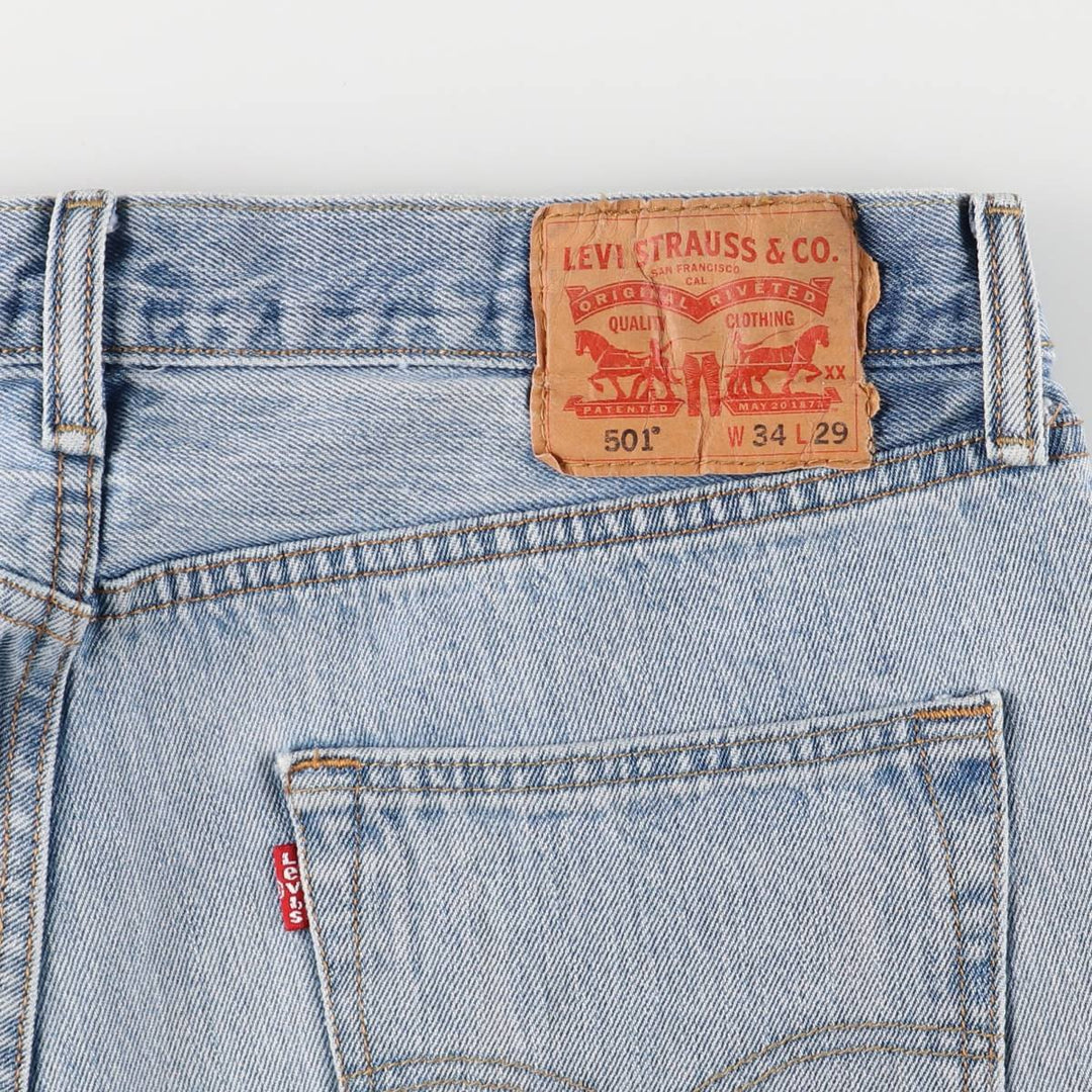 Levi's 501 straight denim pants for men, size W34 cotton blue type Vintage Second Hand