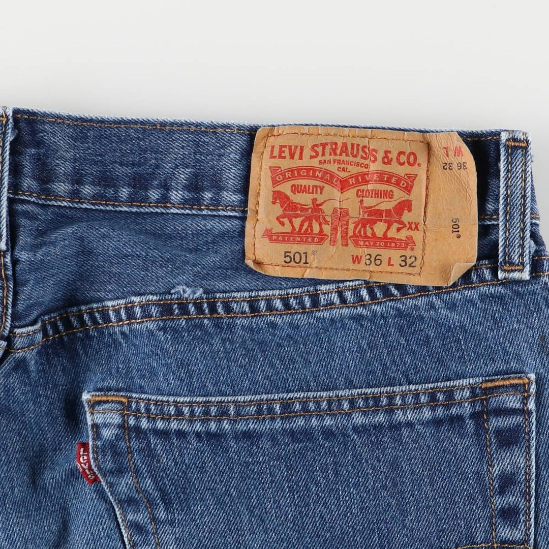 Levi's 501 straight denim pants for men, size W37 cotton blue type Vintage Second Hand