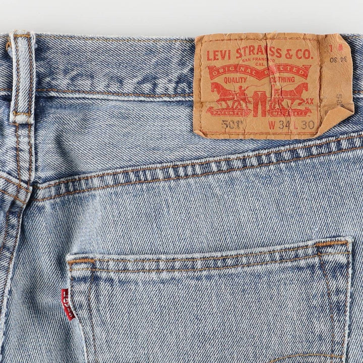 Levi's 501 straight denim pants for men, size W34 cotton blue type Vintage Second Hand