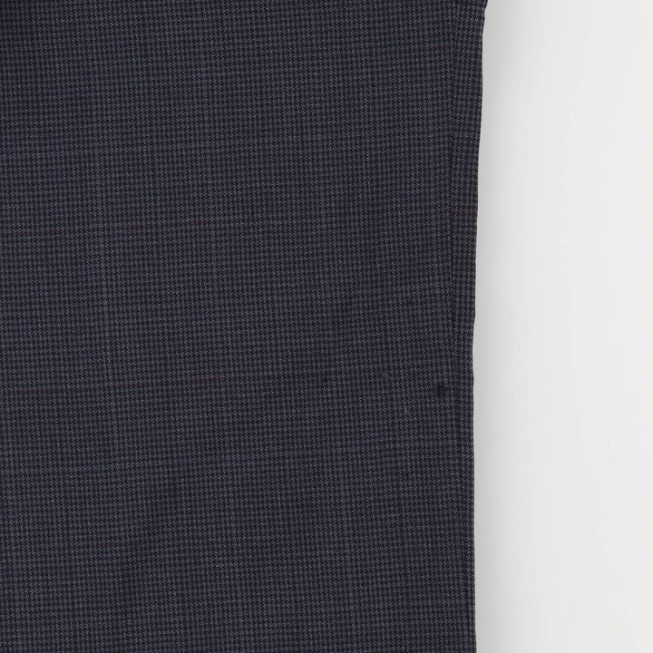 Houndstooth pattern two-pleat wool pants slacks, made in the USA, men's size W32 wool navy blue type Vintage Second Hand