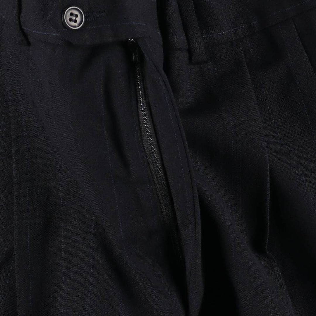 90'S Vintage Two-pleat Striped Slacks, Men's Size 34 unclear navy blue type Vintage Second Hand