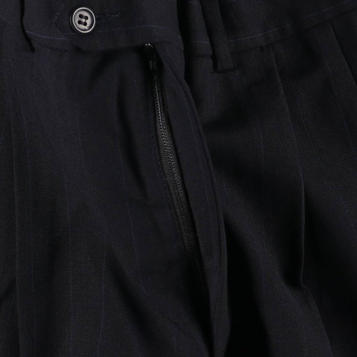 90'S Vintage Two-pleat Striped Slacks, Men's Size 34 unclear navy blue type Vintage Second Hand