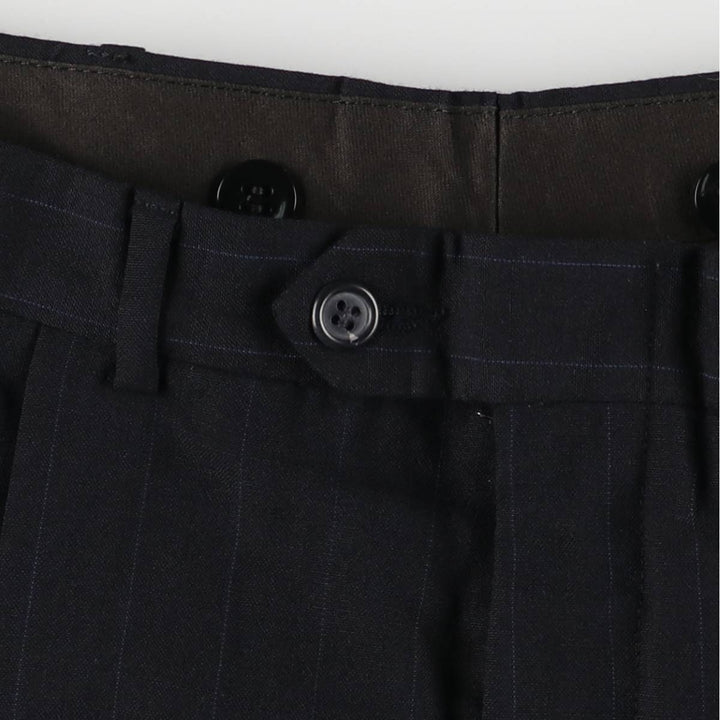 90'S Vintage Two-pleat Striped Slacks, Men's Size 34 unclear navy blue type Vintage Second Hand