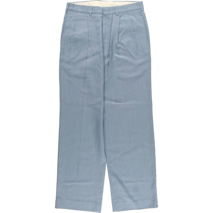 1990'S Farah Two-pleat Slacks, Men's, Size W30, Vintage polyester Blue type light blue Vintage Second Hand