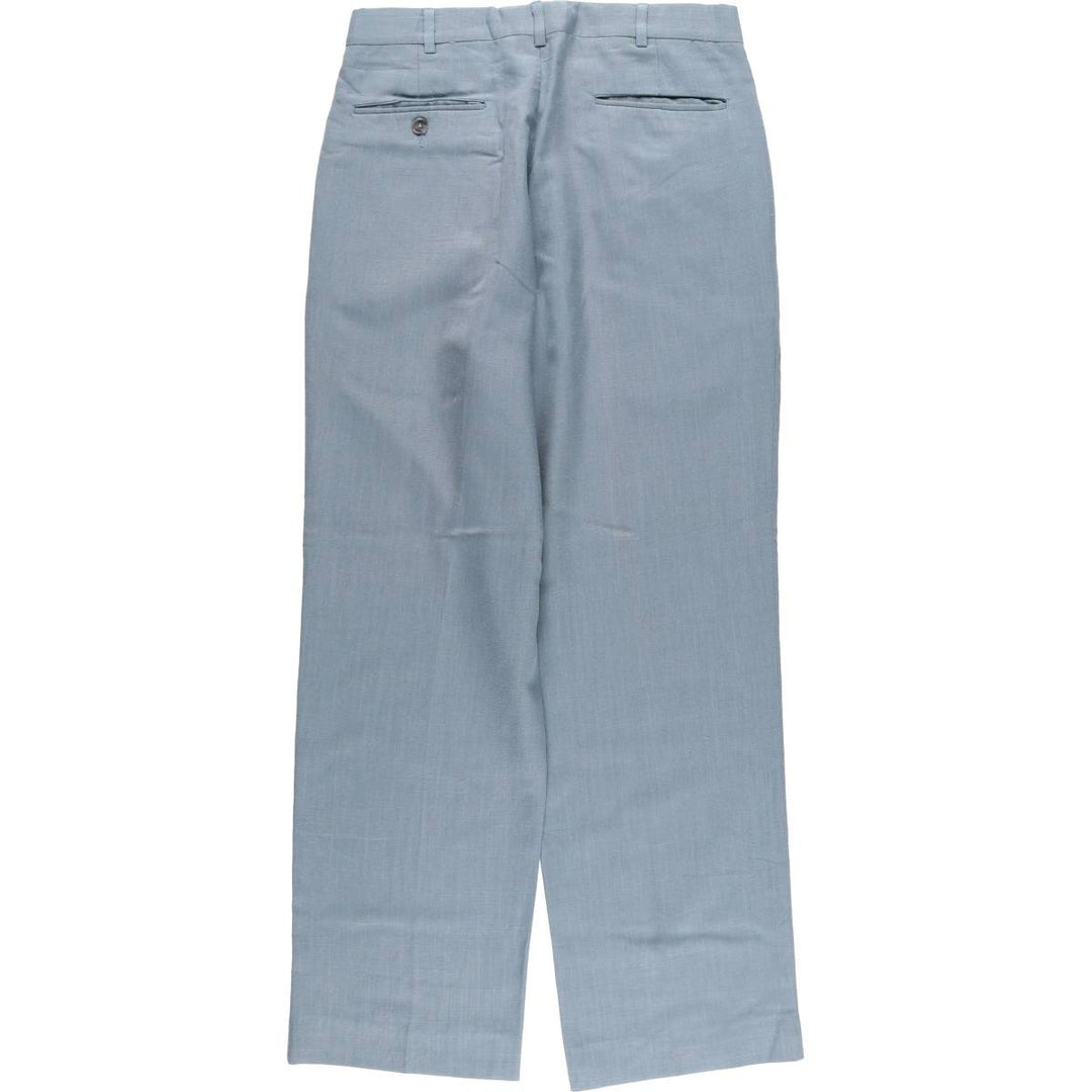 1990'S Farah Two-pleat Slacks, Men's, Size W30, Vintage polyester Blue type light blue Vintage Second Hand