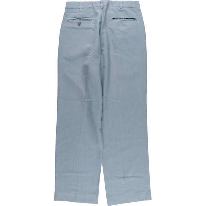 1990'S Farah Two-pleat Slacks, Men's, Size W30, Vintage polyester Blue type light blue Vintage Second Hand