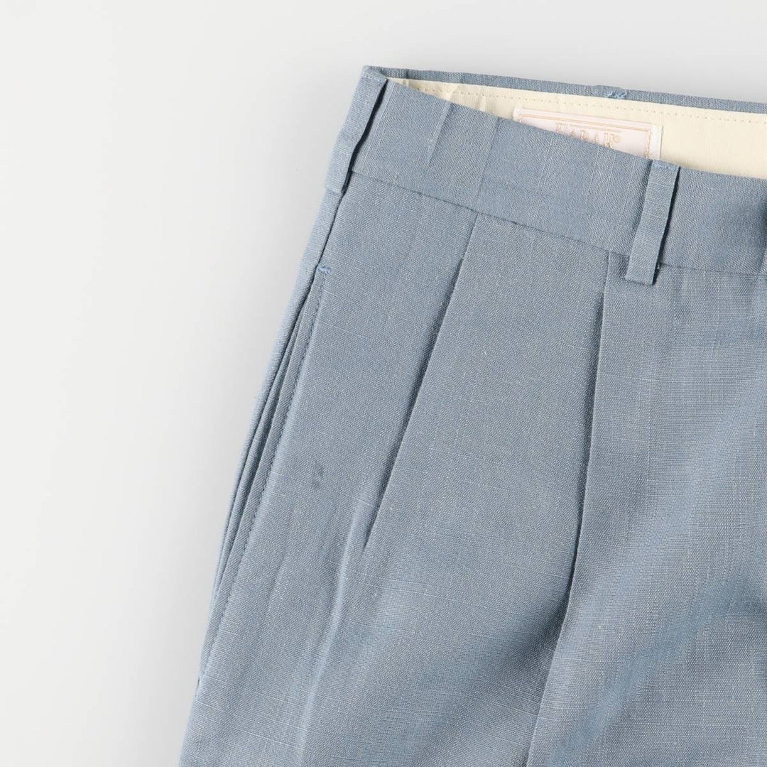 1990'S Farah Two-pleat Slacks, Men's, Size W30, Vintage polyester Blue type light blue Vintage Second Hand