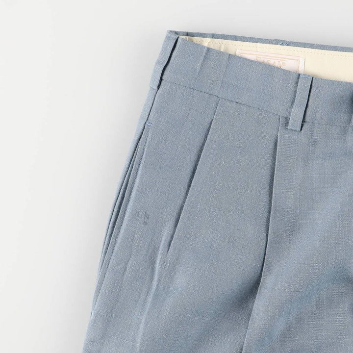 1990'S Farah Two-pleat Slacks, Men's, Size W30, Vintage polyester Blue type light blue Vintage Second Hand