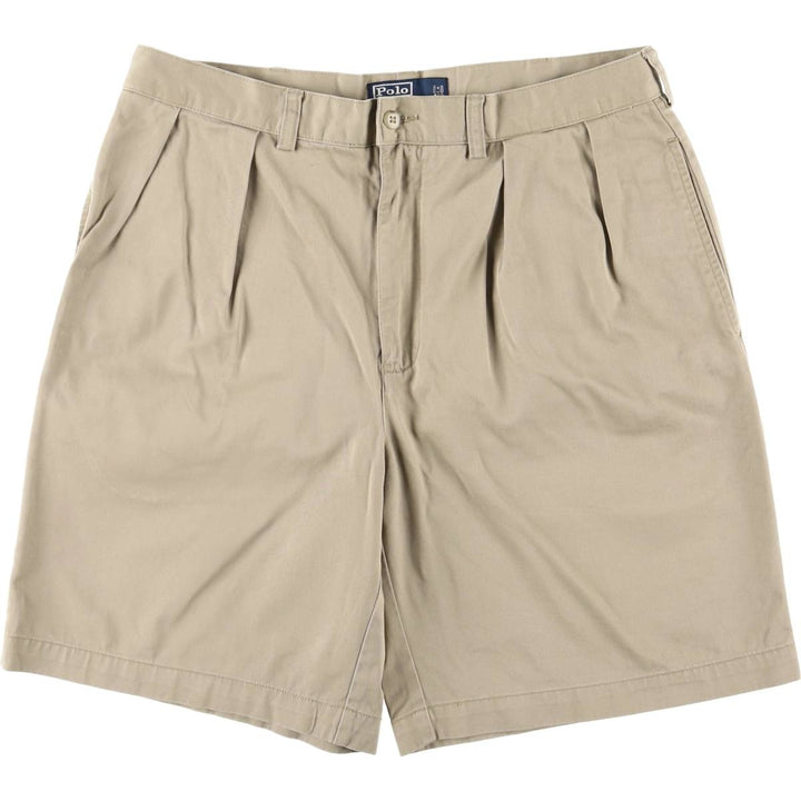 Ralph Lauren POLO by Ralph Lauren TYLER SHORT Two-pleat chino shorts, short pants, men's size W34 cotton Beige type Vintage Second Hand