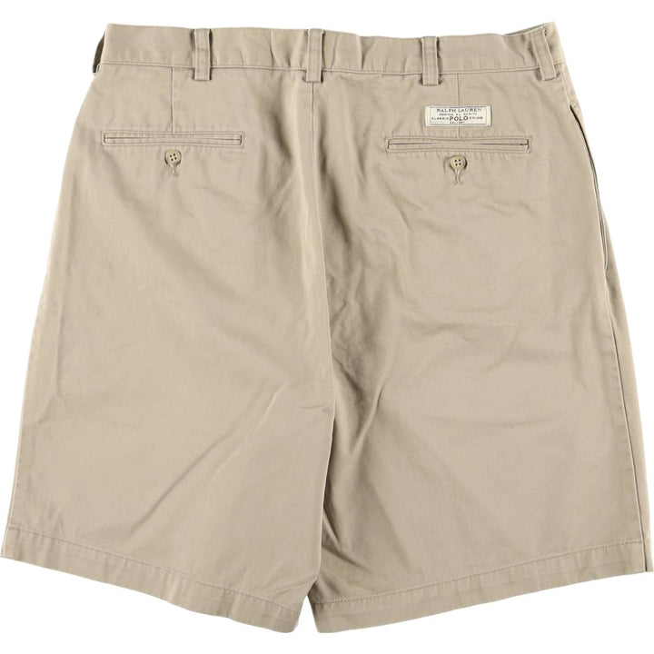 Ralph Lauren POLO by Ralph Lauren TYLER SHORT Two-pleat chino shorts, short pants, men's size W34 cotton Beige type Vintage Second Hand