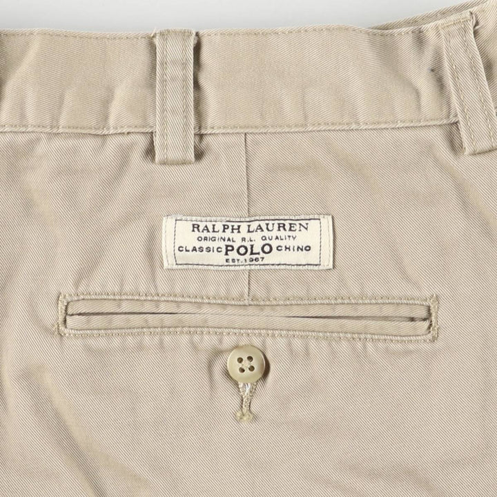 Ralph Lauren POLO by Ralph Lauren TYLER SHORT Two-pleat chino shorts, short pants, men's size W34 cotton Beige type Vintage Second Hand