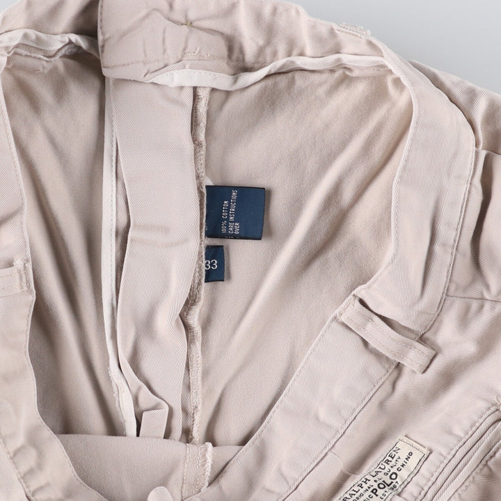 Ralph Lauren POLO by Ralph Lauren TYLER SHORT Two-pleat chino shorts, short pants, men's size W33 cotton Beige type Vintage Second Hand