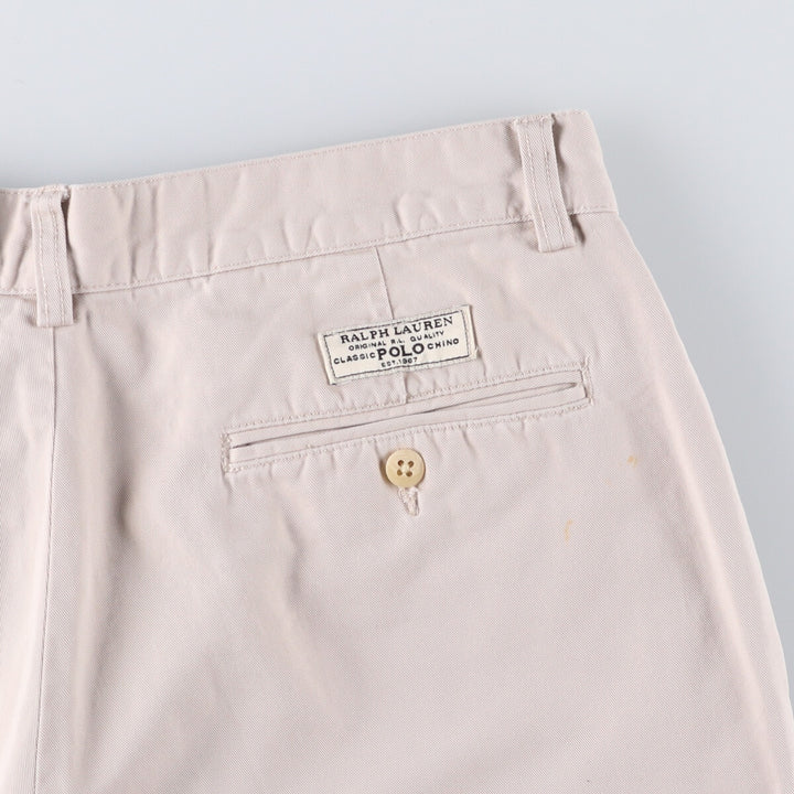 Ralph Lauren POLO by Ralph Lauren TYLER SHORT Two-pleat chino shorts, short pants, men's size W33 cotton Beige type Vintage Second Hand
