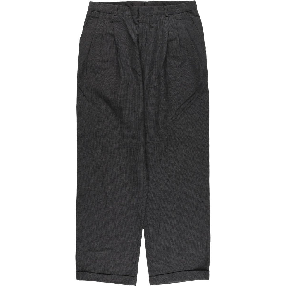 CITY STREETS Three-Tuck Slacks, Made in USA, Men's, Size 34 polyester gray type Vintage Second Hand