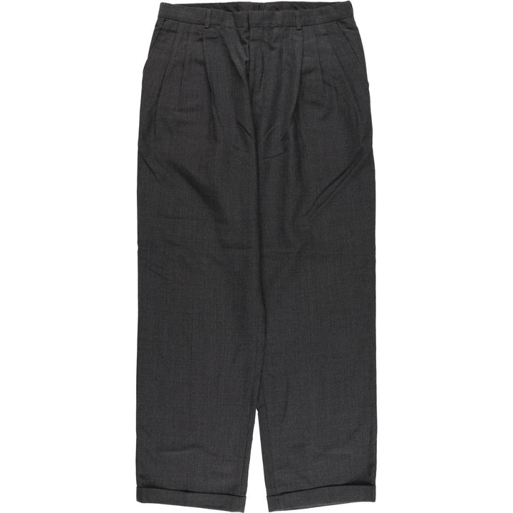 CITY STREETS Three-Tuck Slacks, Made in USA, Men's, Size 34 polyester gray type Vintage Second Hand