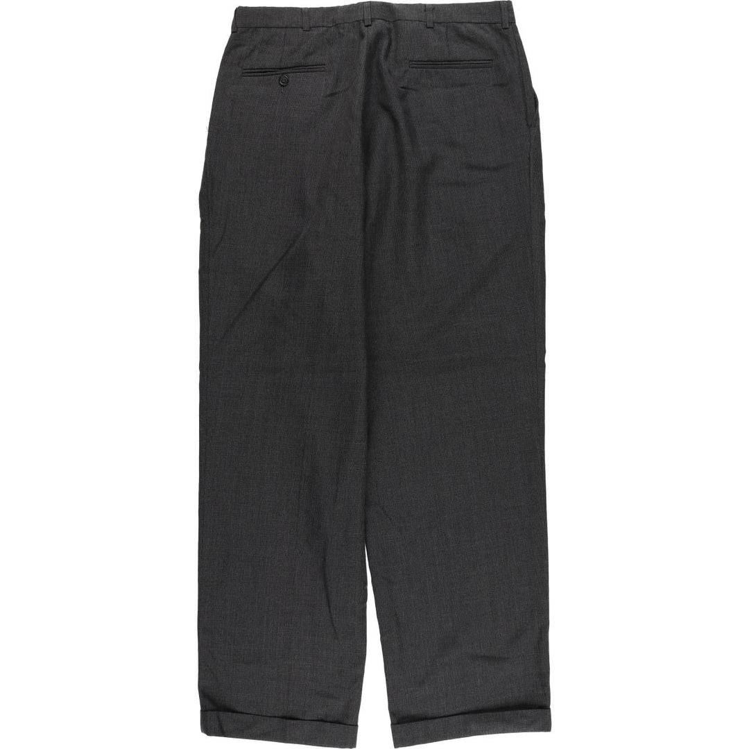 CITY STREETS Three-Tuck Slacks, Made in USA, Men's, Size 34 polyester gray type Vintage Second Hand