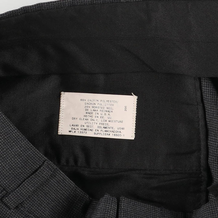 CITY STREETS Three-Tuck Slacks, Made in USA, Men's, Size 34 polyester gray type Vintage Second Hand